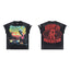 ROUGHPLAY Heavyweight Distressed Graphic Tee - Skeleton & Classic Car Vintage Washed T-Shirt