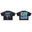 RARE PEACE Rhinestone‑Tear Jesus Portrait Cropped Oversized T‑Shirt