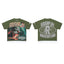 ROUGHPLAY Heavyweight Layered Graphic Tee - Olive Green Skull & Flame