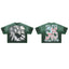 RARE PEACE Blind‑Folded Statue of Liberty Rhinestone Cropped Oversized T‑Shirt