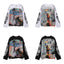 ROUGHPLAY Distressed Statue of Liberty Graphic Long Sleeve Shirt Unisex Vintage Oversized Streetwear Crewneck Top