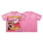 MAJESTIK Distressed Pink Graphic T-Shirt Unisex Sun-Faded Y2K Racing Pop-Art Oversized Streetwear Short Sleeve Top