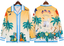 Casablanca Sunset Palm & Tropical Wildlife Silk-Style Shirt - Yellow / Blue