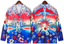 Casablanca Sunset Floral & Racing Silk-Style Shirt - Red / Blue