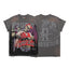 ROUGHPLAY Heavyweight Distressed Graphic Tee - Red Tank Skeleton & City Lights
