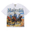 MAJESTIK Western Cowboy Horse Riders Graphic T-Shirt Unisex White Y2K Gothic Lettering Oversized Streetwear Short Sleeve Top
