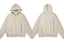 Fog Essentials Heather Oatmeal Zip‑Up Hoodie, Gold‑Tone Back Logo Oversized Outerwear