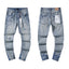 Full‑Body Paint‑Splatter Light‑Wash Slim Denim Jeans Streetwear Pants