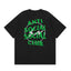 Anti Social Social Club Green Lightning Circle Logo T-Shirt - Black