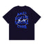 Anti Social Social Club Blue Lightning Circle Logo T-Shirt - Navy Blue