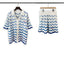 Casablanca Gradient Blue Wave Knit Set - White / Royal Blue