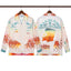 Casablanca Sunset Gradient & Coastal Silk-Style Shirt - Cream / Red