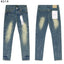 Vintage Wash Splatter Paint Straight‑Leg Denim Jeans