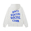 Anti Social Social Club Blue Lightning Circle Logo Hoodie - White