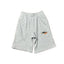 Grey Vintage Oval Graphic Shorts – Oversized Streetwear Casual Shorts