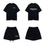 Fog Essentials Black Logo 2‑Piece Outfit Oversized T‑Shirt & Drawstring Sweat Shorts Street Co‑ord Set