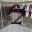 Casablanca Diagonal Stripe Knit Polo Shirt - Burgundy / White