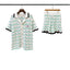 Casablanca Scallop Wave Knit Set - Mint Green / White