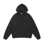 Fog Essentials Black Embossed Front Logo Hoodie, Baggy Heavy‑Weight Casual Hooded Sweatshirt