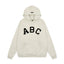 Fog Essentials Heather Oatmeal Black Varsity ABC Print Casual Oversized Hoodie