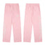 Pink Straight-Leg Sweatpants | Minimalist Streetwear Pants with Graphic Detail