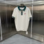 Casablanca Contrast Dark Green Collar Knit Polo Shirt - Off-White