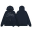 Navy Blue Graphic Zip-Up Hoodie | Premium Streetwear Hoodie with Front Script Logo