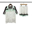 Casablanca Stripe & Shoulder Panel Knit Set - White / Black / Mint