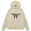 Fog Essentials Beige Oversized Hoodie “ESSENTIALS 77” Chest Graphic