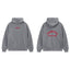 Fog Essentials Heather Grey Fleece‑Lined Oversized Pullover Hoodie Arch Red Print Logo