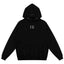 Fog Essentials Black Minimal FG Chest Logo Loose‑Fit Pullover Hoodie