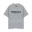 Fog Essentials Grey Oversized Logo Print Short‑Sleeve T‑Shirt Daily Street‑Style Top