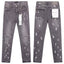 Grey Splatter Paint Distressed Denim Jeans