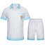 Casablanca Blue Hem Dip-Dye Set - White / Light Blue