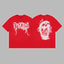 Revenge Smoke & Ink Skull Graphic Short Sleeve T-Shirt Red
