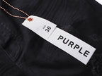Purple Brand Black Ripped Distressed Flare‑Leg Denim Jeans