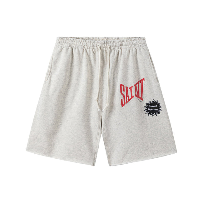 Saint Michael Angular Font Graphic Logo Sweat Shorts Hover Image