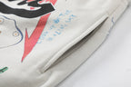 Saint Michael Graffiti Anime Graphic Collaged Sweat Shorts