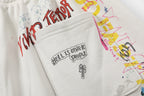 Saint Michael Graffiti Anime Graphic Collaged Sweat Shorts