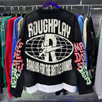 ROUGHPLAY Distressed Toxic Skeleton Graphic Long Sleeve Shirt Unisex Black Oversized Streetwear Crewneck Top