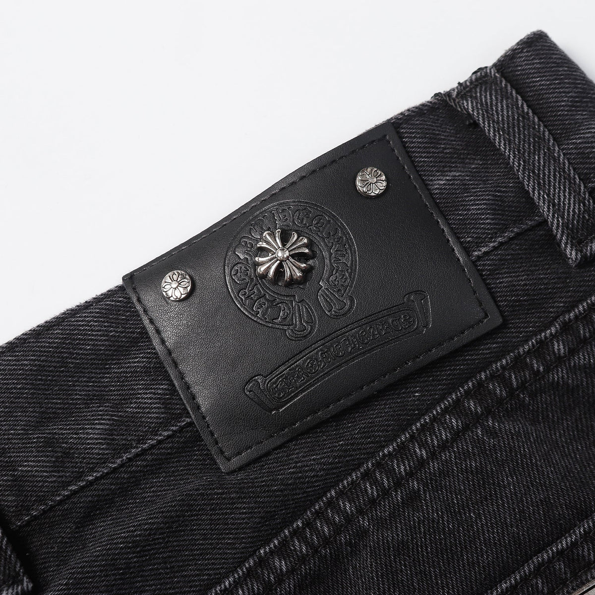 Chrome Hearts Cross Patch Embroidered & Hand-Painted Denim Shorts 9927