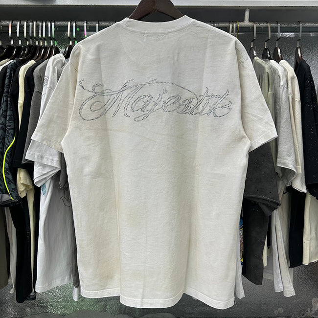 MAJESTIK Skeleton Boxers Graphic T-Shirt Unisex Washed Cream Y2K Vintage Boxing Heavyweight Oversized Streetwear Short Sleeve Top Main Image
