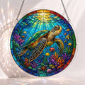 Acrylic Jigsaw Puzzle Suncatcher - Tropical Turtle