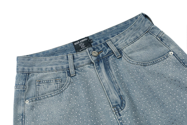 MIXED EMOTION Distressed Relaxed-Fit Denim Jeans Main Image