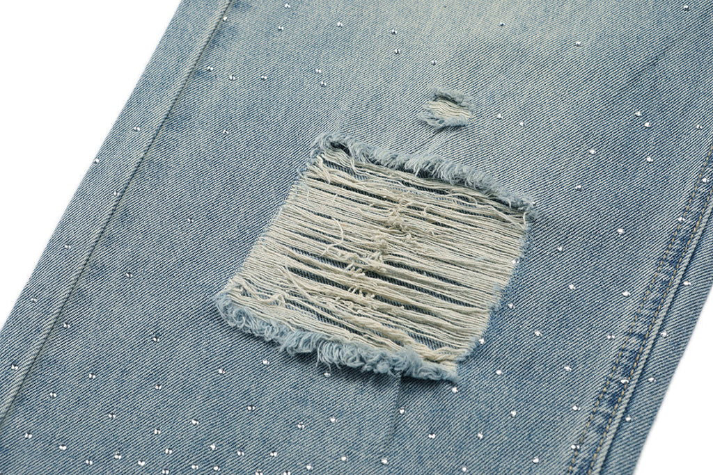 MIXED EMOTION Distressed Relaxed-Fit Denim Jeans