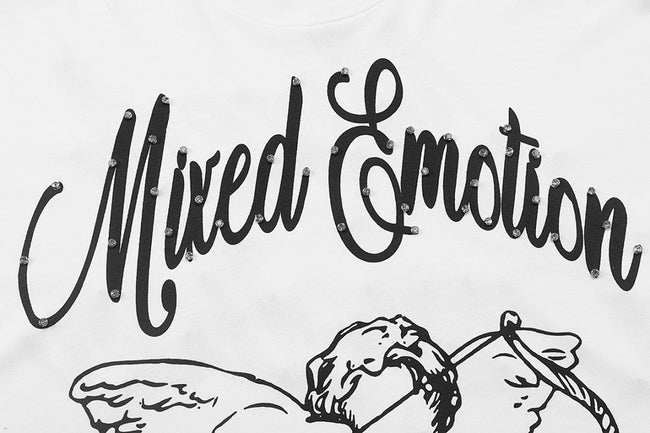 Mixed Emotion Rhinestone Graphic Tee Main Image