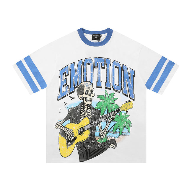 Mixed Emotion Striped Graphic Tee Hover Image
