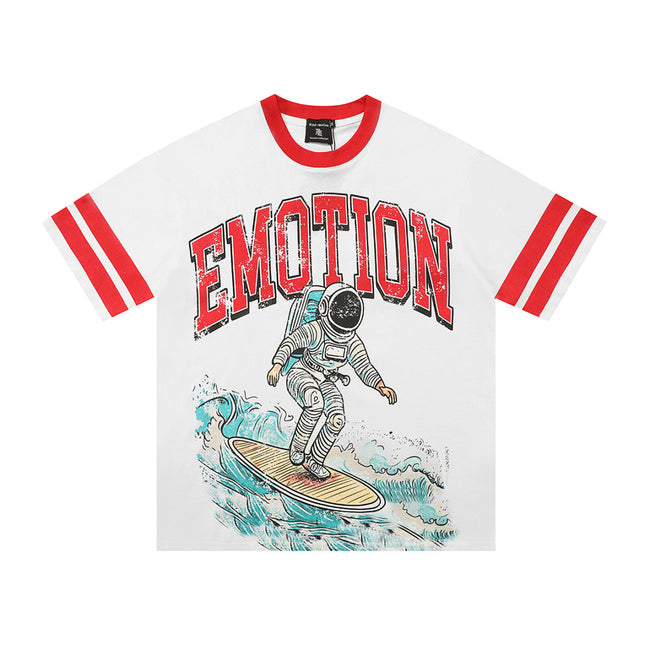 Mixed Emotion Striped Graphic Tee Hover Image