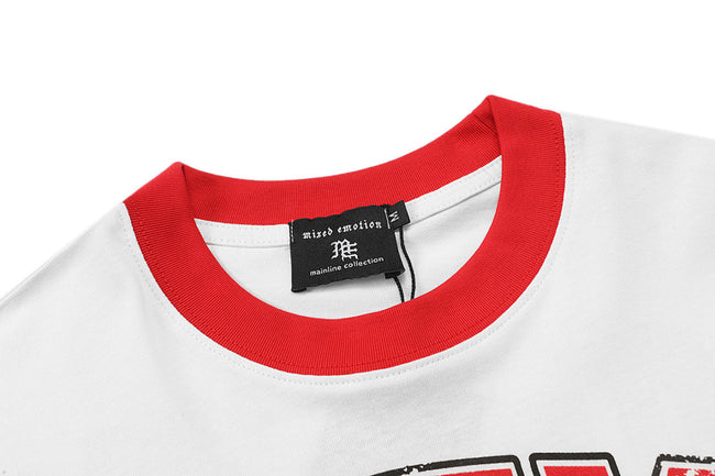 Mixed Emotion Striped Graphic Tee Main Image