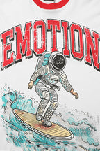 Mixed Emotion Striped Graphic Tee